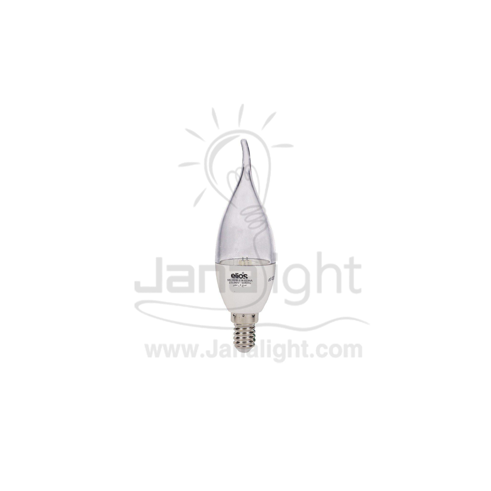لمبة دمعة اليوس لد 5 وات وورم شفاف Elios candle angular bulb 5 Watt warm transparent